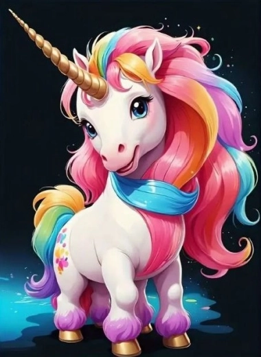 Dijamantno slikanje – mladunče jednoroga 30 × 40 cm