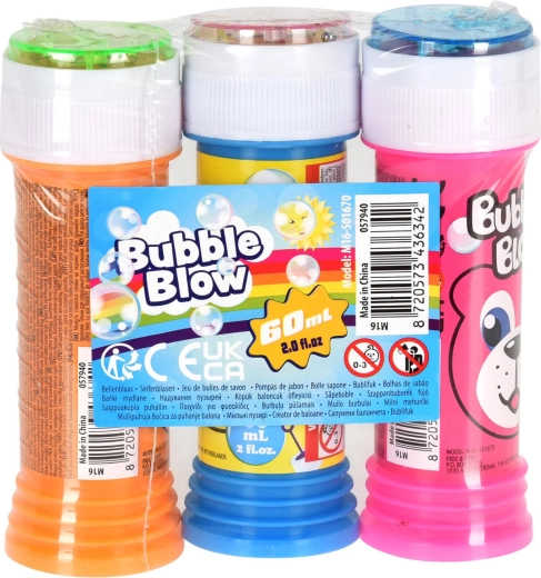 Puhalica za mjehuriće 60 ml – mix boja, set 3 kom