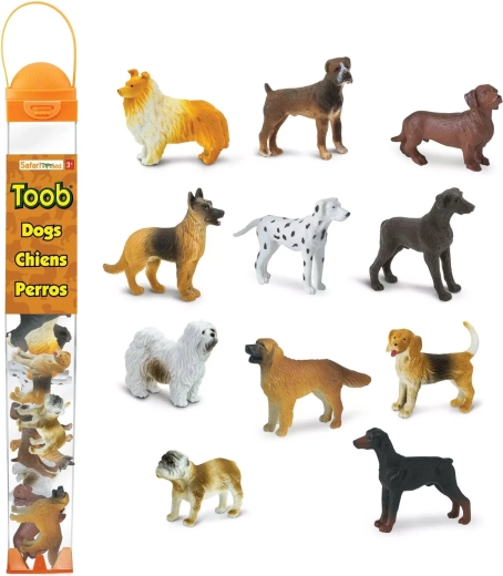Safari Ltd. tube with dog figurines