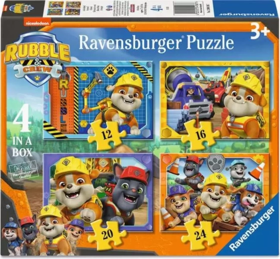 Ravensburger slagalica Paw Patrol – Rubble i njegova ekipa 4 u 1 (12–24 dijela)