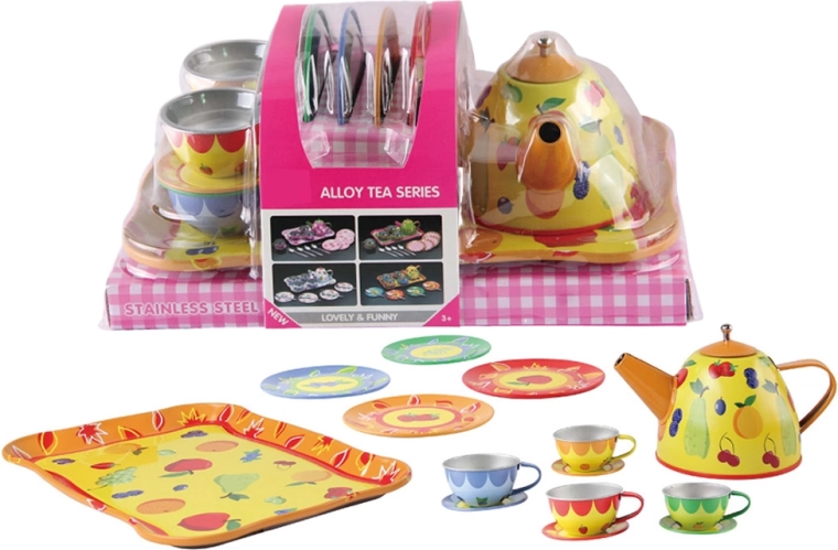 Limeni čajni set s priborom, 15 dijelova