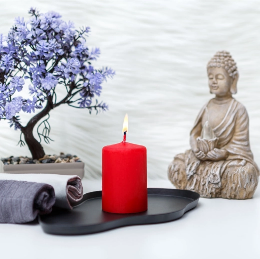 Red Unscented Pillar Candle 130 g
