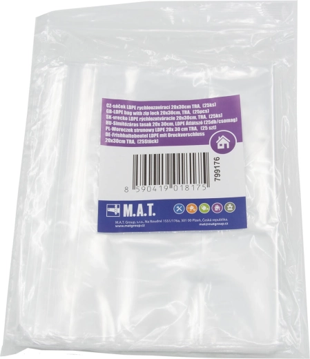LDPE vrećice s brzim zatvaranjem 20 × 30 cm, pakiranje 25 kom