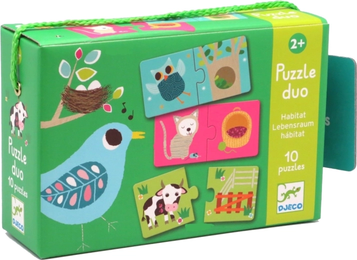 DJECO Animal Houses Puzzle 12x2 Pieces