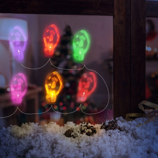 Christmas LED Light Chain with Gel Window Stickers