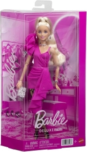 Barbie Deluxe Style model u ružičastoj haljini s volanom