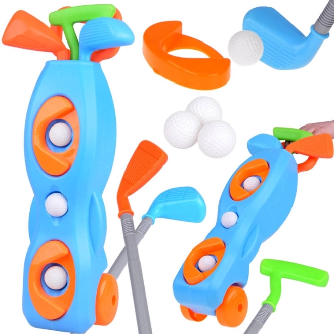 Dječji mini golf sa stalkom na kotačićima i priborom