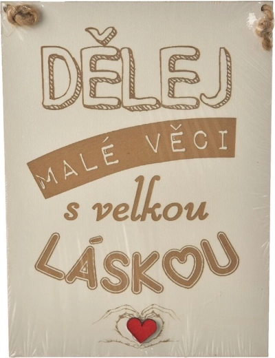 Drvena dekorativna ploča „Radi male stvari“ 20 × 28 cm