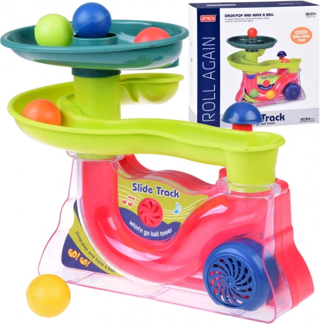 Šareni tobogan s kuglicama i glazbom za djecu