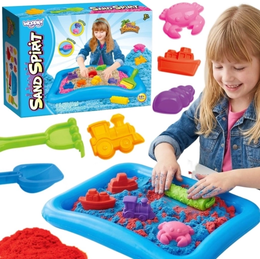 Woopie Sand Spirit kinetički pijesak – set s napuhanim bazenom i kalupima 3+