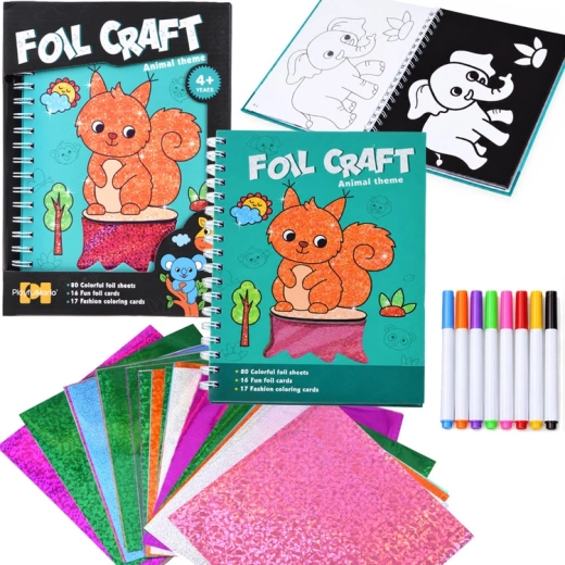 Creative holographic 2-in-1 coloring book – animals (Foil Craft)