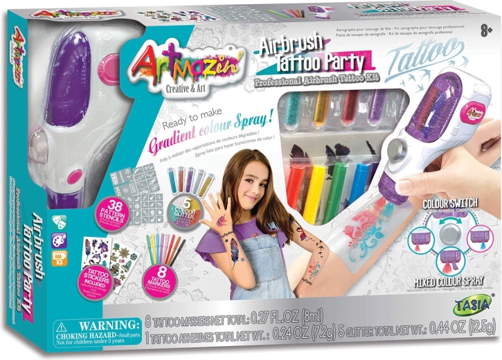 Tasia airbrush studio za tetoviranje s priborom i 38 šablona