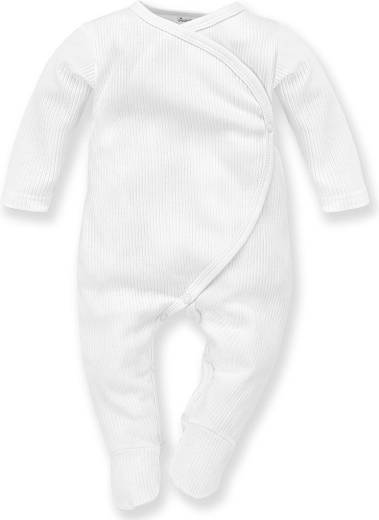 Pinokio kombinezon Lovely Day s dugim rukavom, rebrasti, bijeli (veličina 68)