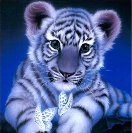 Diamond Painting – Snow Tiger Cub 30 × 30 cm