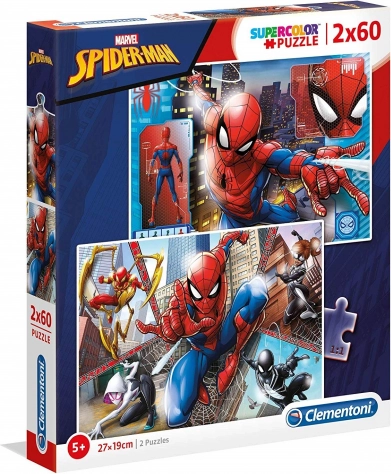 CLEMENTONI Puzzle Spiderman: U akciji 2x60 dijelova
