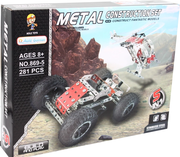 Metalna konstruktorska slagalica 5 u 1, 281 dijelova