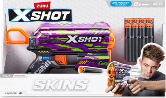 X-Shot Skins Flux – pištolj na pjenaste metke Crucifer (8 strelica)