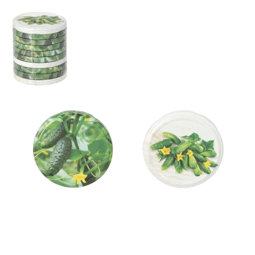 Set poklopaca za zimnicu 82 mm s motivom krastavaca, 10 kom