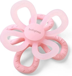 BabyOno silikonska grickalica Flower ružičasta