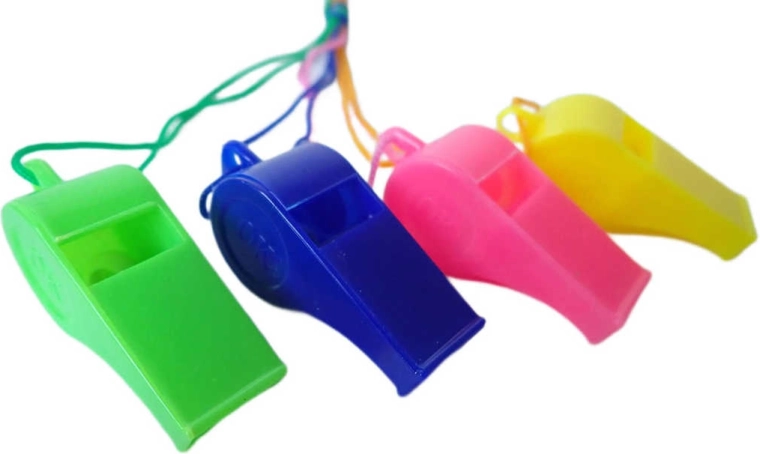 Acra plastic sports whistle on a lanyard - 1 piece