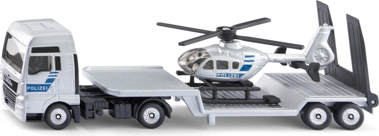 Siku Super policijski tegljač MAN s prikolicom i helikopterom