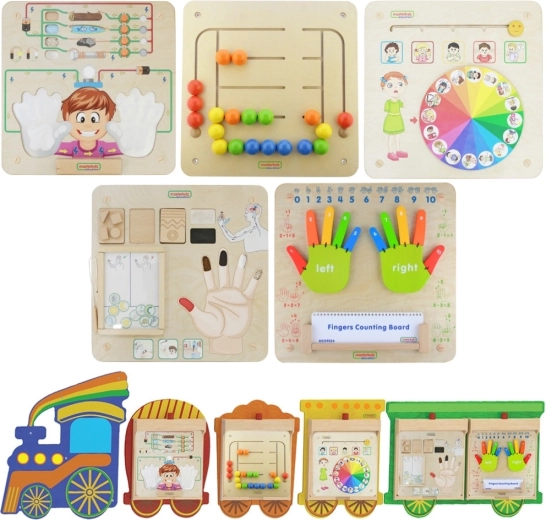 Masterkidz Flex Vlak set 5-u-1 – zidne senzorne i motoričke ploče