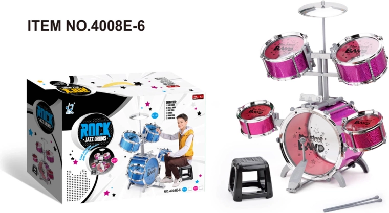 Large children's drum set Rock Band blue