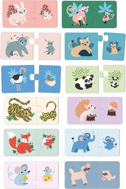 Drvene puzzle mladunci i mame Vilac