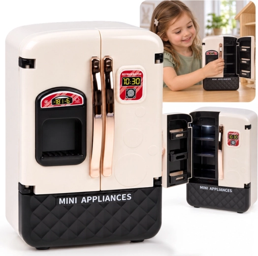 Children's Double-Door Doll Refrigerator with Light