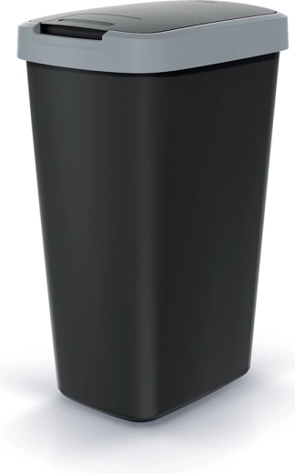 Kanta za otpad Compacta Q Flap 45 l, crna sa svijetlosivim poklopcem