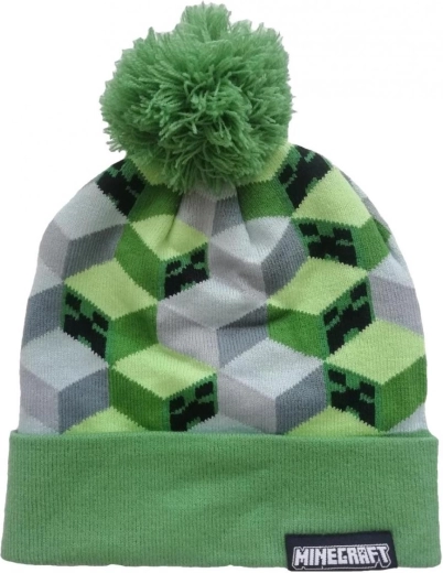 Minecraft green-grey beanie
