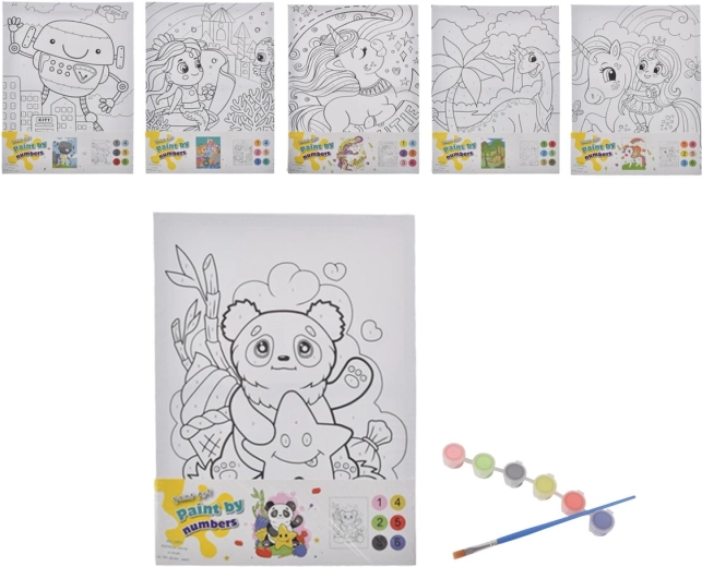 Kreativni set za slikanje po brojevima 30 × 40 cm (8 kom, mix motiva)