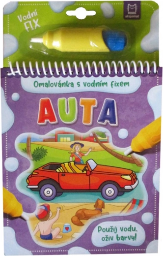 Bojanka s vodenim flomasterom Automobili – bojaj vodom iznova i iznova