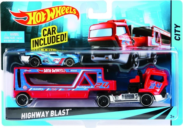 Hot Wheels teretno vozilo sa sportskim automobilom