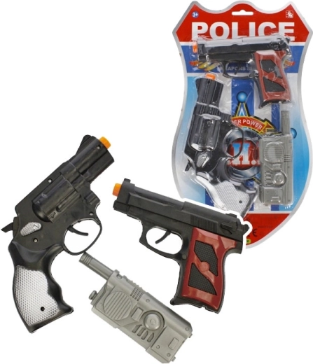 policijski set s 2 pištolama i voki-tokijem