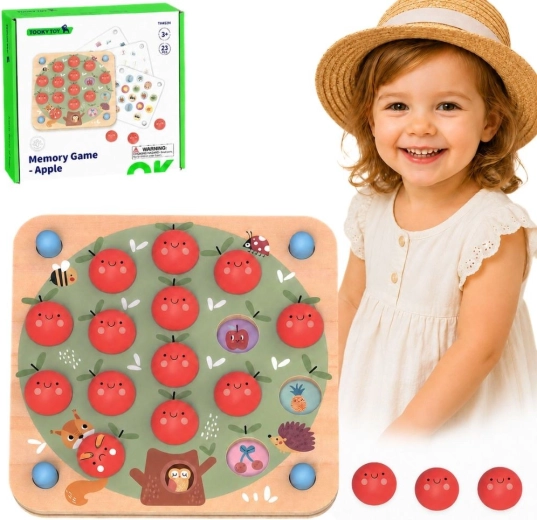 TOOKY TOY Wooden Memory Game Apples