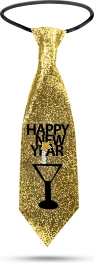 New Year's Eve Tie with Gold Glitter