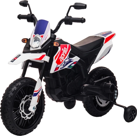 Dječji električni motocikl Aprilia RX-125 bijeli