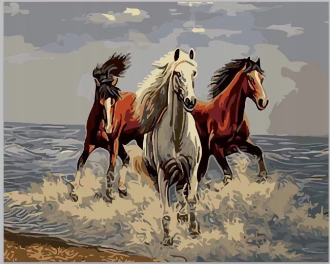 Norimpex Paint by Numbers Three Galloping Horses 40 × 50 cm