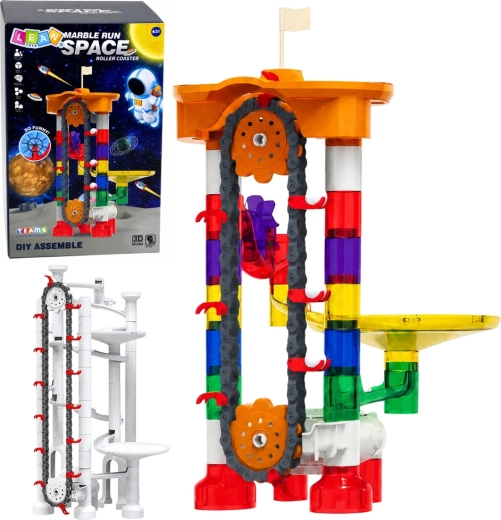 Space marble run construction set (85 pieces)