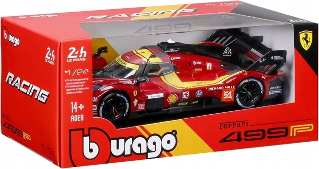 BBU Ferrari Racing 499P Le Mans crveni #51 model auta 1:24