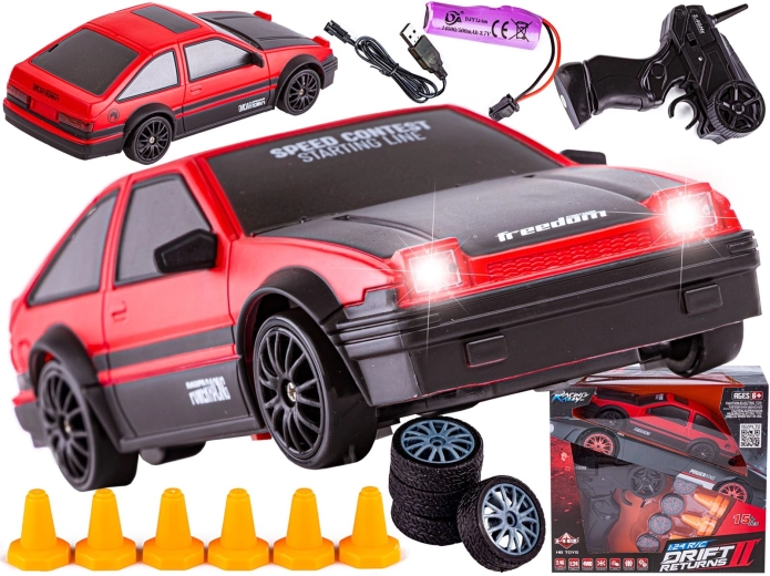 Drift RC car Toyota 1:24 2.4 GHz 4WD red-black