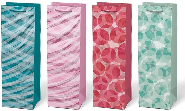 Papirnata poklon-vrećica za bocu s otiskom, mix motiva