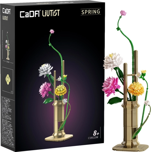 Konstrukcijski set CaDA Floral Art Spring Whispers – cvjetni aranžman 53 cm, 637 dijelova