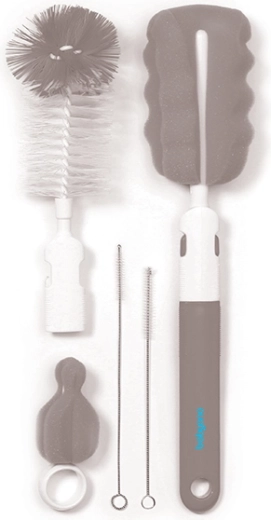 BabyOno četka za čišćenje bočica i duda s izmjenjivom drškom, siva