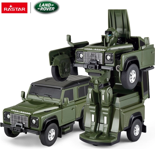 Metalni auto i robot 2u1 Rastar Land Rover Defender 1:32 zeleni - 1 komad