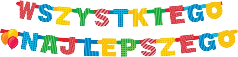 Birthday paper garland “Wszystkiego Najlepszego” 230 cm - 1 piece