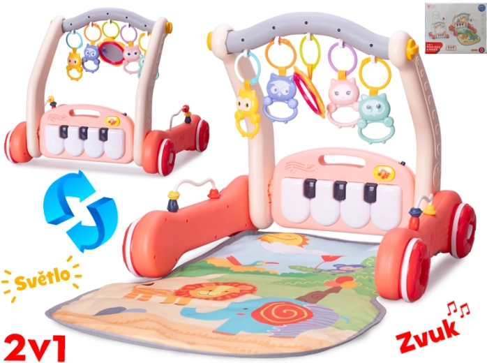 Hodalica i igraća podloga 2u1 s ružičastim klavirom