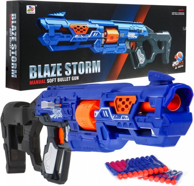 Ručni dječji blaster BLAZE STORM 8+ s zatvaračem i 20 pjenastih metaka