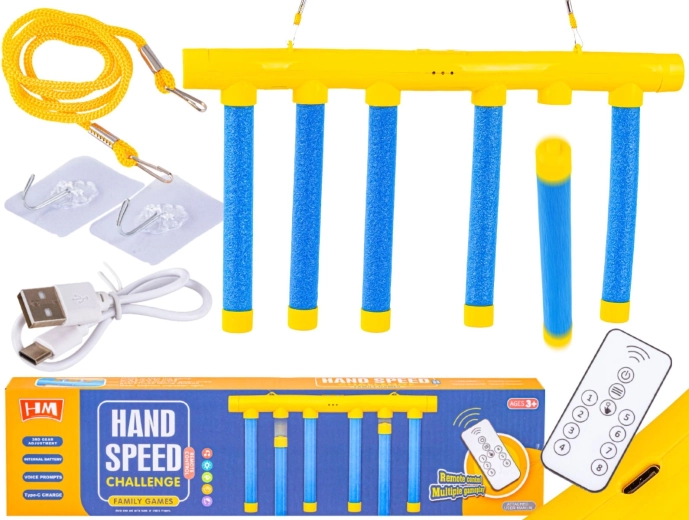 Hand–eye coordination game – falling sticks with RC remote control